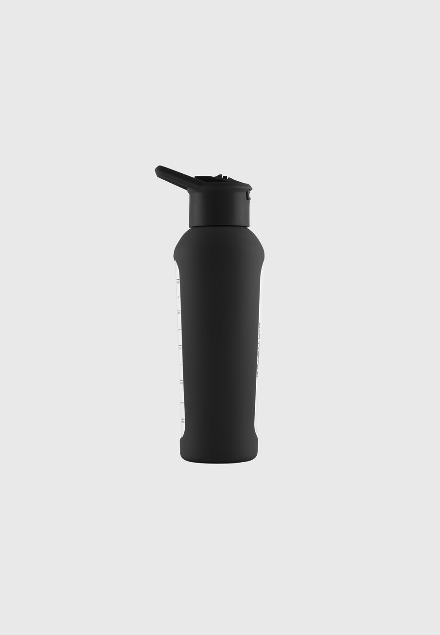 Glass Straw Bottle Black