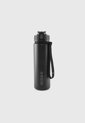 Straw Bottle Black Thermo