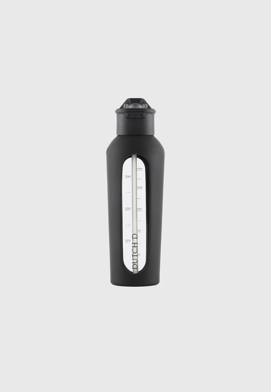 Glass Straw Bottle Black