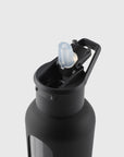 Glass Straw Bottle Black